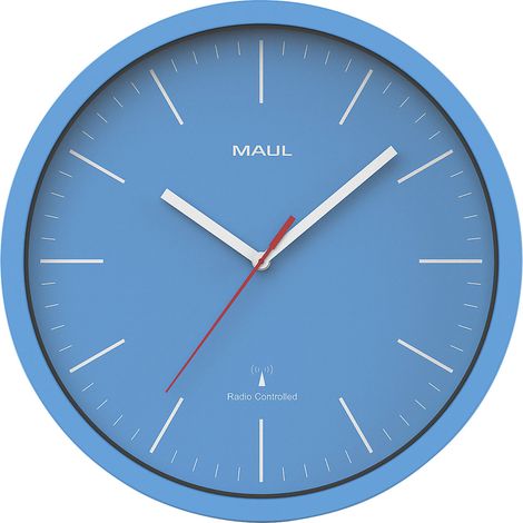 MAUL, Horloge murale MAULjump, horloge radio-pilotée, bleu