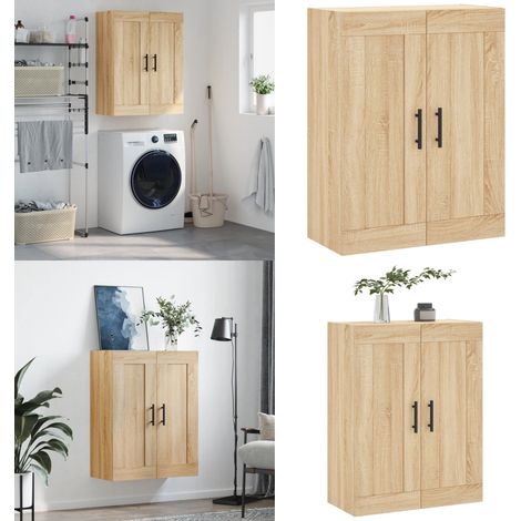Armoire murale chêne sonoma 69,5x34x90 cm bois d'ingénierie - Armoire Murale - Meuble De Rangement - Armoire Suspendu - Buffet - Commode - Home & Living (1/5)