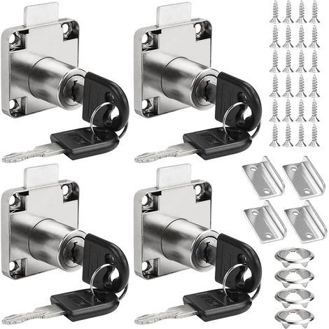 Set of 4 22 mm Stainless Steel Furniture Locks for Cabinets (1/5)