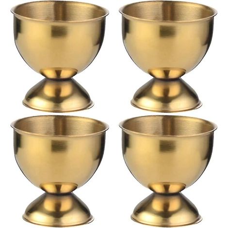 Plateau à œufs en acier inoxydable, ustensile de cuisine, porte-œufs (doré), lot de 4 (1/5)