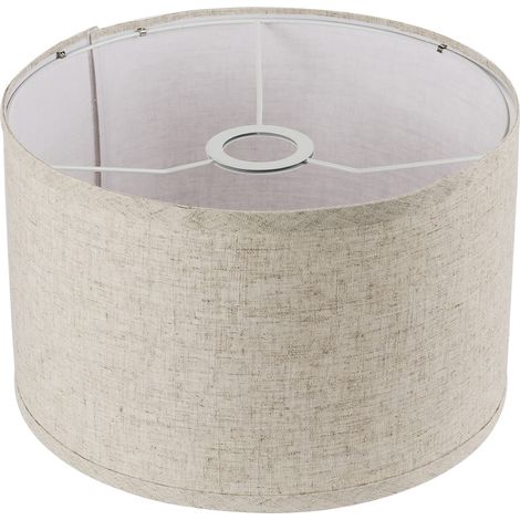 27,9 x 27,9 x 20,3 cm, assemblage requis pour lampadaire, lampe de table, lampe de chevet, abat-jour tambour en tissu, style moderne classique, montage araignée, lin, beige (1/5)