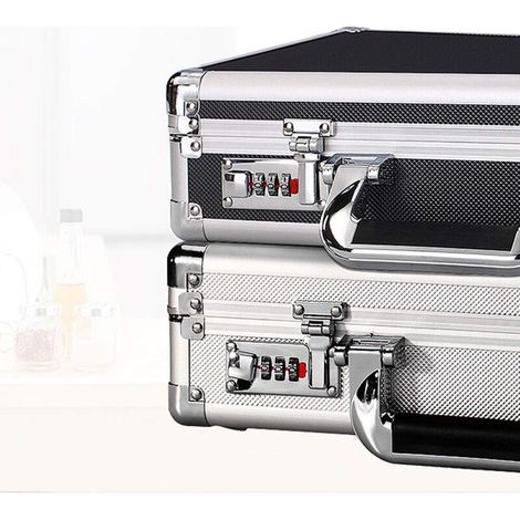 2 Pièces Moraillon de Boîte à Outils, Moraillons de Valise à Bagages Avec Serrure à Combinaison, Combinaison de Remplacement à 3 Chiffres(Argenté Couleur) (1/4)