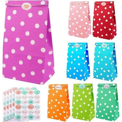 - Sachet Bonbon Anniversaire en Papier Kraft 36Pcs Multicolore Pochette de Cadeau pour Biscuit Noix Chocolat Cadeaux de Noël Mariage (1/4)