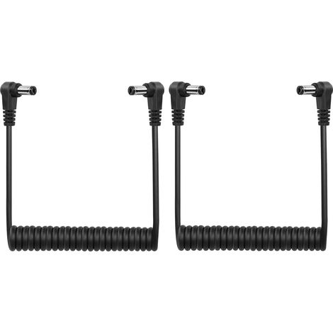 DC 5.5mm X 2.1mm 90 degrés mâle à mâle câble dc5521 Angle Droit Bobine Adaptateur d'alimentation rallonge pour Surveillance, caméras de sécurité,etc (Pack de 2) (1/5)