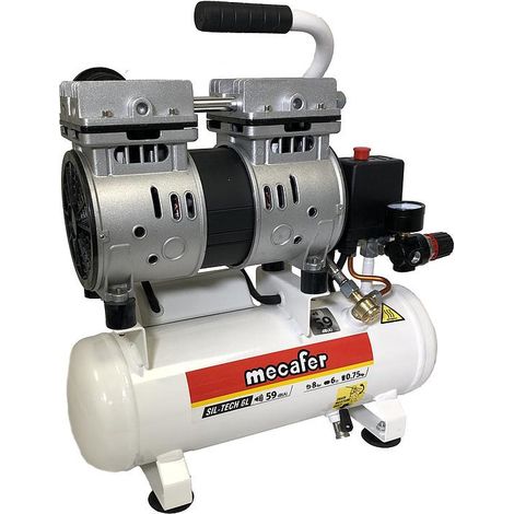 MECAFER Compresseur silencieux - 425513 - 6L - 0,5HP - Gris