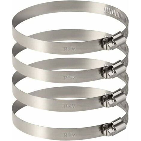 4Pcs 150 mm Collier de Serrage Tuyau Ajustable en Acier Inoxydable Pour Fixer Souples Durites (141mm-165mm) (1/5)