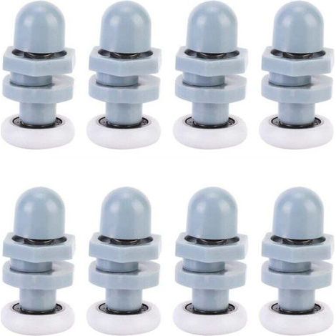 8 pezzi di guide scorrevoli in plastica resistente per porta doccia, cuscinetti per binario di scorrimento, ricambi per vetro del bagno (20 mm) (1/4)