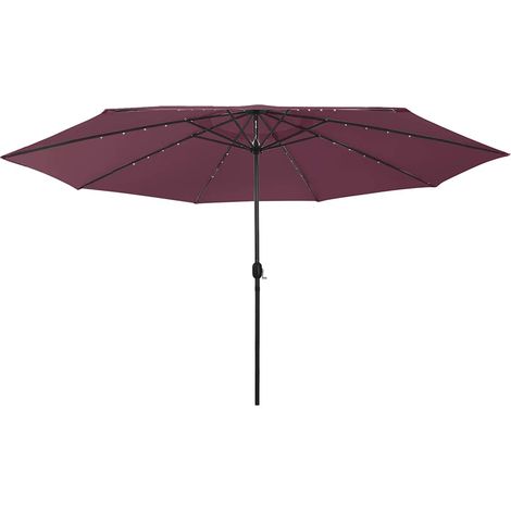 Sonnenschirm mit LED-Beleuchtung 400 cm Bordeaux