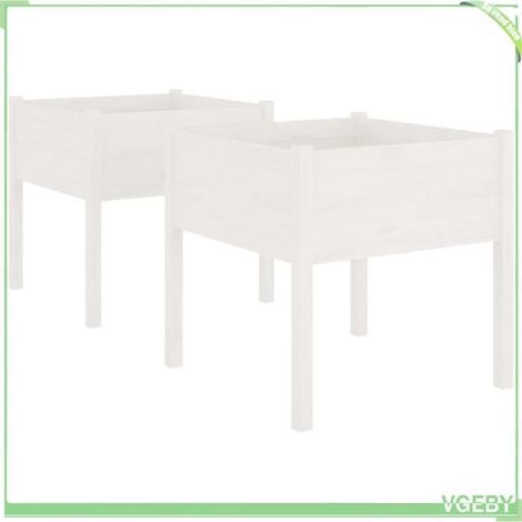 Jardinières - FAFEICY - 810812 - Blanc - Pin massif - 70x70x70 cm (lot de 2) (1/5)