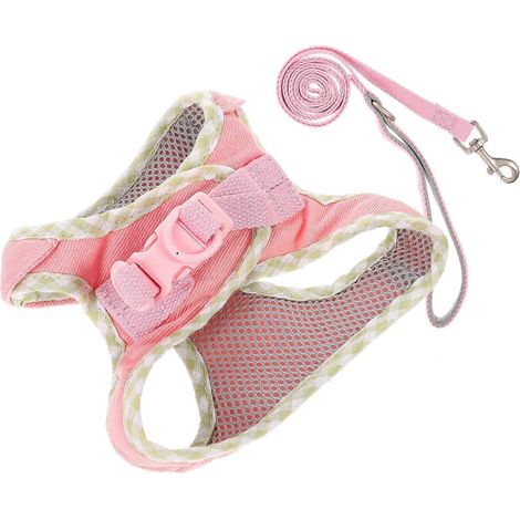 Arnés rosa ajustable para perros, chaleco con correa, 2 unidades. (1/5)