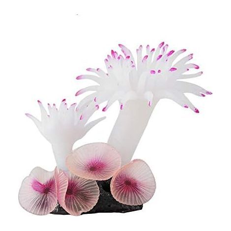 Plantes coralliennes artificielles décoratives en silicone, utilisées pour la décoration d'aquariums et d'aménagements paysagers en plastique (blanc).