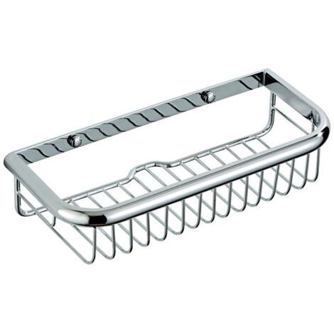 Étagère de salle de bain chromée antirouille, panier de douche rectangulaire mural