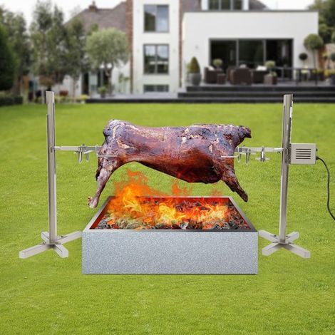 30kg Spit Hog Roaster BBQ Lamb Goat Rotisserie Spit Roast Grill Barbecue Steel