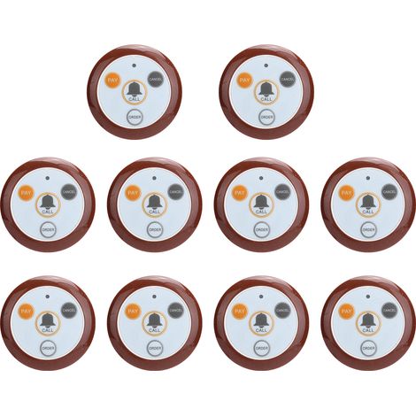 Système d'appel sans fil par 10 pagers pour serveurs de restaurant SU-C04 433,92 MHz DC 6 V (1/5)