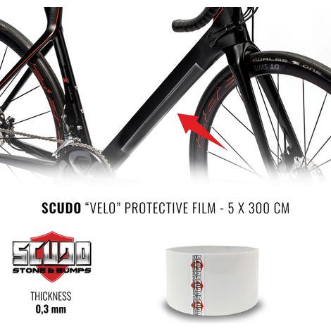 Pellicola Adesiva Scudo Velo per Protezione Telaio Bici, Spessore 0,3 mm - Dimensione: 5 X 300 CM