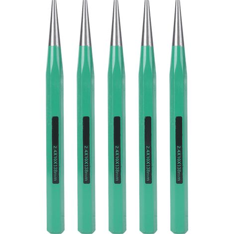 Poinçon Central - Acier Chrome Vanadium Trempé - Pour Travail Mécanique Précis - 5 Pièces (1/5)