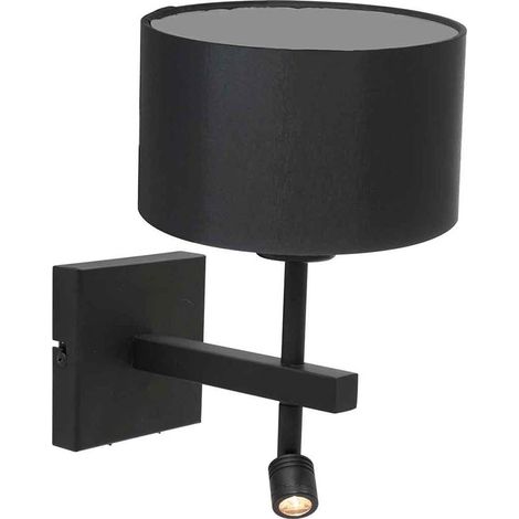 Wandleuchte Flurlampe Lese-Spot LED Metall Schwarz Schlafzimmerleuchte Schwarz (1/5)
