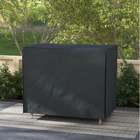 Copertura per altalena da giardino 220x125x172 cm nera in tessuto Oxford impermeabile con protezione UV e zip (1/5)