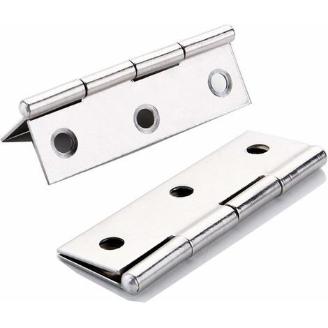 10 bisagras de acero inoxidable para puertas de muebles del hogar, de 75 mm de largo x 50 mm de ancho. (1/4)