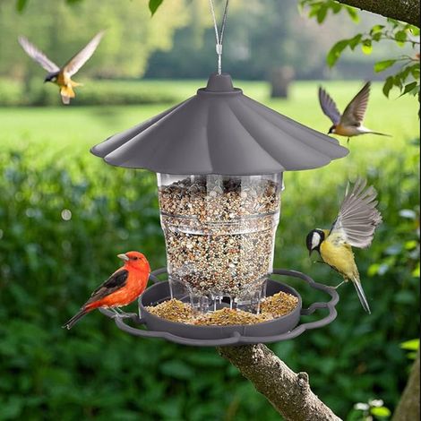 Hanging Bird Feeder Retractable Food Dispenser Weatherproof for Tit Sparrows (1/5)