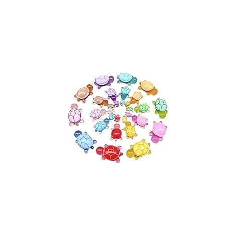 Tortue, Ensemble de Mini Figurines avec 30 Tortues en Résine de 10 Couleurs Brillantes dans Le Noir, Petites Figurines Animales pour Décoration de Jardin, Collectionneur