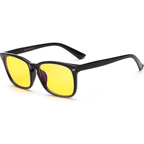 Lunettes anti-lumière bleue pour jeux vidéo, filtre UV, pour adultes et enfants, noir et jaune (1/3)