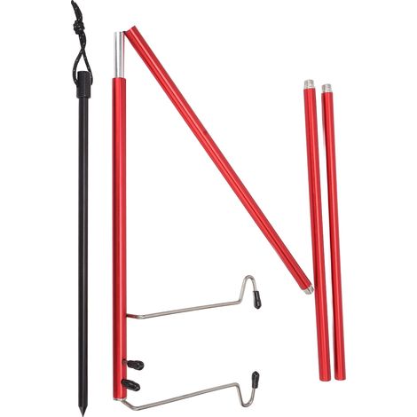 Support de lanterne de camping portable et léger en alliage d'aluminium, rouge. (1/5)