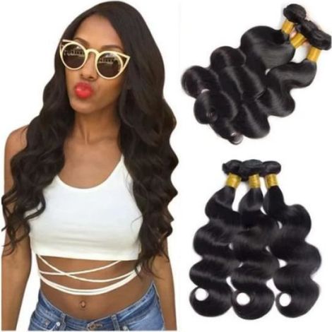 Extensions de cheveux et perruques et accessoires SingleBest Perruque Meche Cheveux Ondulés Naturel Bresilien Tissage Hu