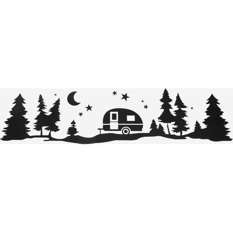 Autocollant Camping-Car Caravane Noir, forêt Lune, 33 Pouces (1/5)