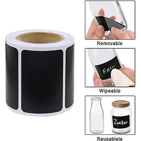 Kit de 300 étiquettes adhésives réutilisables pour tableau noir, idéal pour ranger la cuisine. (1/5)