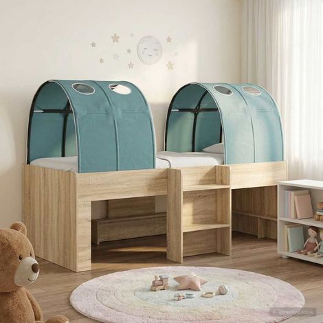 Cama con Túnel 3 uds. Roble Sonoma y Azul Claro (1/5)