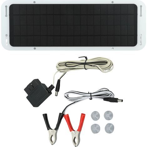 Kit de panneau solaire 12V 5W panneau solaire portable en silicium monocristallin efficace professionnel pour bateau de moto de voiture (1/5)
