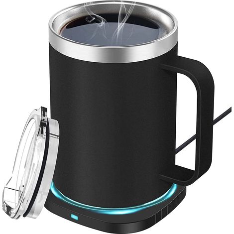 Juego de 1 calentador de tazas, cargador inalámbrico, temperatura ajustable, hogar u oficina, idea de regalo (1/5)