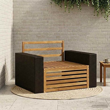 vidaXL Outdoor Middle Sofa Natural (1/5)