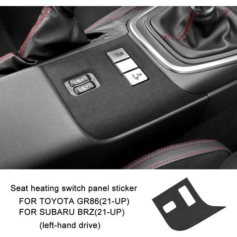 Housse (conduite à gauche) compatible avec Subaru BRZ et Toyota GR86 en daim (modèles 2021 à 2024). Accessoires, protection adhésive pour boutons chauffants de siège (conduite à gauche et à droite). G (1/5)
