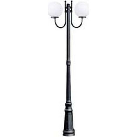 1PZ LAMPIONE 2 LUCI SU PALO MODELLO SFERA - 2x100w IP44 cm.230h. colore nero