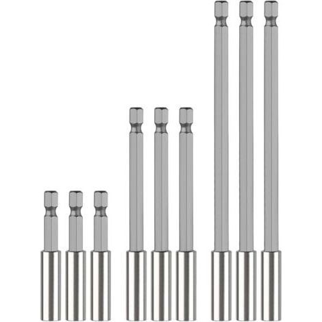 9 Pack Screwdriver Bits Magnetic 1/4" Porte Embouts Magnétique Extension Tige Hexagonale Embout Visseuse Rallonge Visseuse Support de 60/100/150 mm, Tige D'extension de Foret