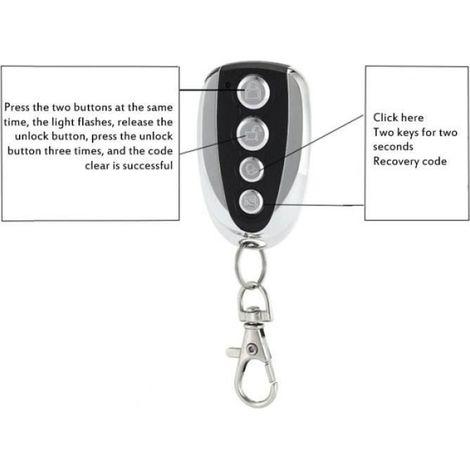 Couleur A B C D Télécommande universelle de porte de Garage 433MHZ, 4 clés, ouvre-porte, clonage, Code de roulement de voiture, 43 (1/4)