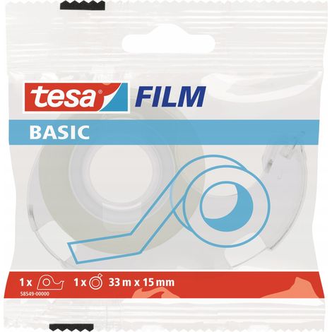 Schul- und Büroklebeband tesa transparent 33m x 15mm + Abroller (1/4)