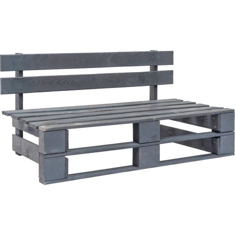 Outdoor-Bank Paletten Holz Grau