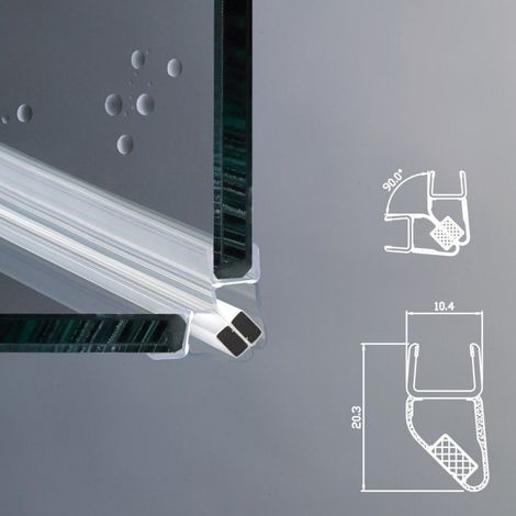 Guarnizione Magnetica Box Doccia Angolo Vetro 8mm EC-1091 Angolo 90 (1/3)
