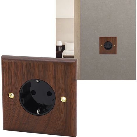Prise standard européenne en bois de noyer noir 16 A 250 V (1/5)