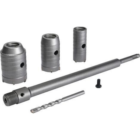 ALLIANDISS Lochsägen-Set, Ø 30 mm, 40 mm, 50 mm, 350 mm Betonkernbohrer, SDS-Plus-Verlängerungsstange, Hartmetallspitze, Lochsäge für Ziegel, Stein, Beton, Zement (1/5)