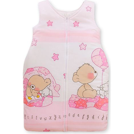 Saco de dormir de algodón para niños de 6 a 12 meses, TOG 2.5, para todo el año, osito de peluche con globo rosa. (1/4)