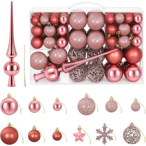 Christmas Ball Set 111 pcs Rose Pink 6 cm Polystyrene vidaXL (1/5)