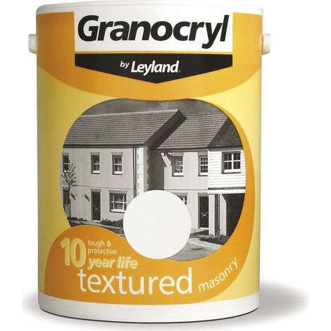 Granocryl Textured Exterior Masonry Paint - 5L - Brilliant White
