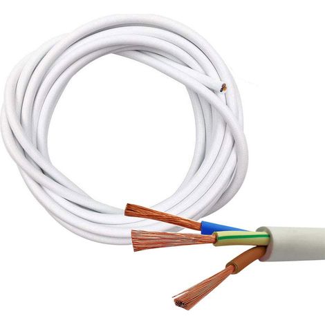 Cavo Elettrico Tripolare Gommat 0.75mm PVC Filo Rame Flessibile 150m Bianco