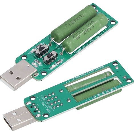 2pcs Testeur USB Testeur RÉSISTANT RÉSISTANT MODULE DE TEST ELECTRONIQUE 1A 2A 3A Accessoire de décharge (1/5)