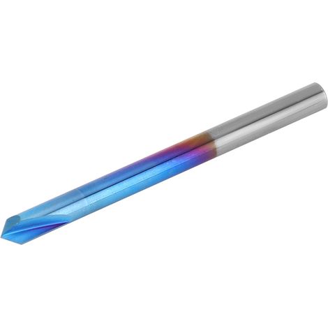Fraise 2 dents 90° carbure monobloc, revêtement bleu, outil à main 4x50mm, acier tungstène pour défonceuse, fraisage précis (1/5)