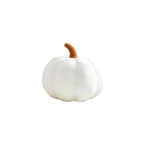 Cuscino di peluche a forma di zucca, 28 cm, morbidissimo e soffice, ideale per autunno, Halloween e Giorno del Ringraziamento, colore bianco.